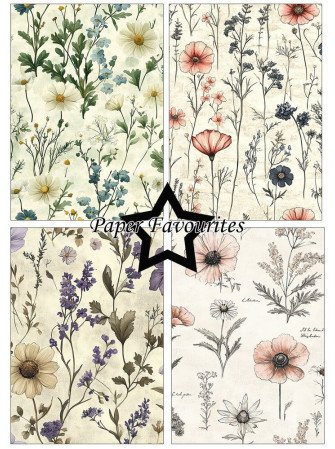 Pack papiers A5 - Collection "Wild Flovers" - Paper Favourites