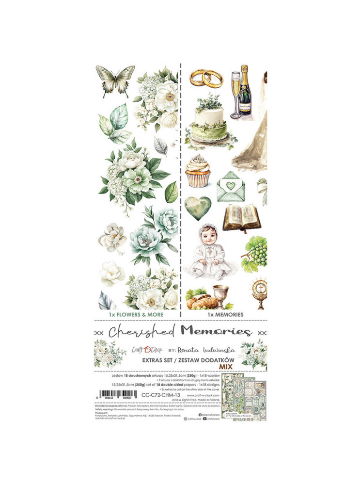 Pack de décors à découper - Mix - Collection  "Cherished Memories"  - Craft O'Clock