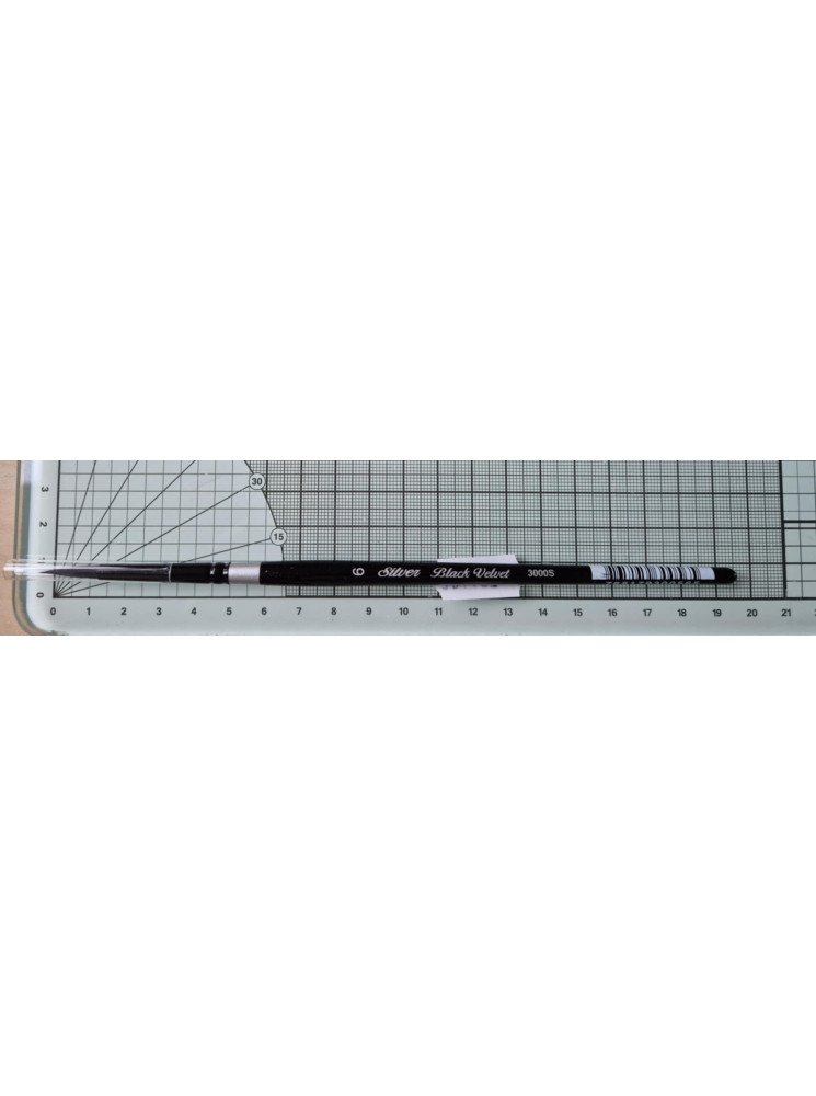Pinceau rond en poils d'écureuil et filaments synthétiques n°6 - Silver Brush - Black Velvet