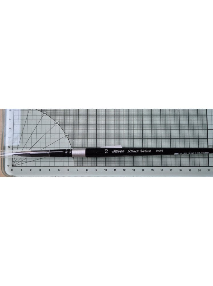 Pinceau rond en poils d'écureuil et filaments synthétiques n°10- Silver Brush - Black Velvet