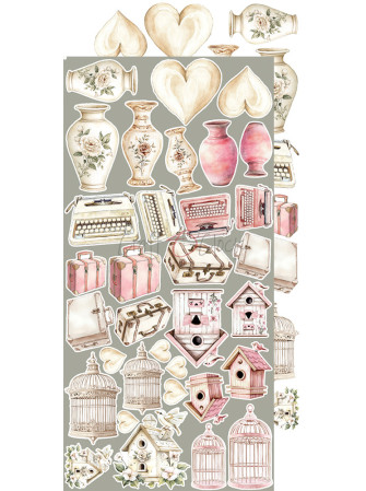 Pack de décors à découper  - Collection  "Rose Emotions"  - Craft O'Clock