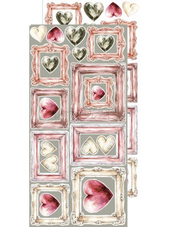 Pack de décors à découper  - Collection  "Rose Emotions"  - Craft O'Clock