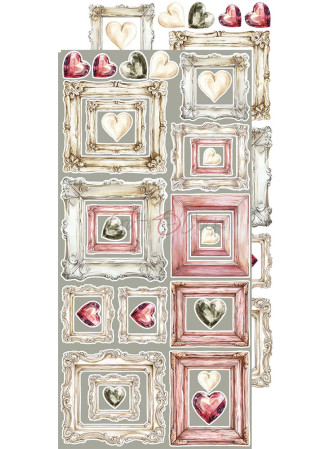 Pack de décors à découper  - Collection  "Rose Emotions"  - Craft O'Clock