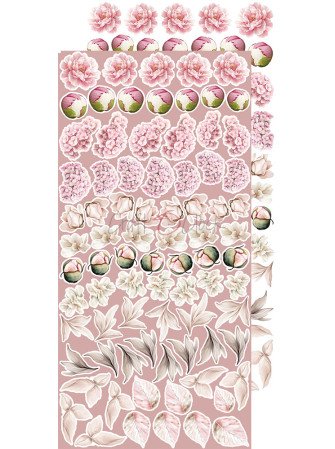 Pack de décors à découper - Flowers & More - Collection  "Rose Emotions"  - Craft O'Clock