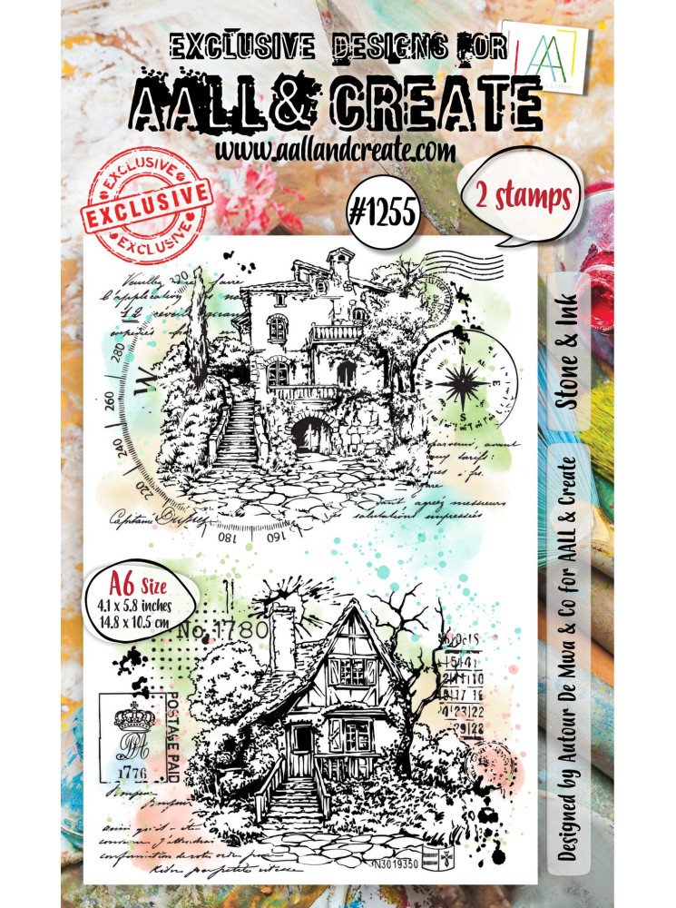 Tampon clear N° 1255 : Stone & Ink - Collection "Whimsy Dwellings" - Aall & Create