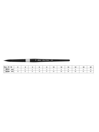 Pinceau rond en poils d'écureuil et filaments synthétiques n°16- Silver Brush - Black Velvet