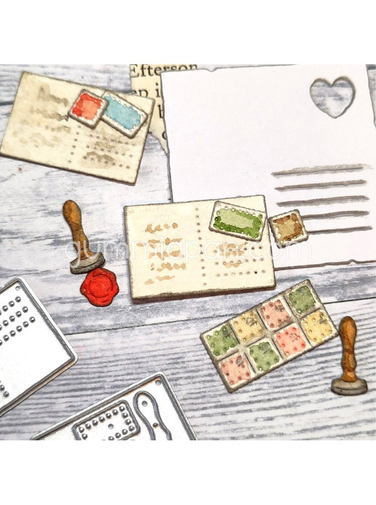 Mini cartes et timbres - Dies -  Gummiapan