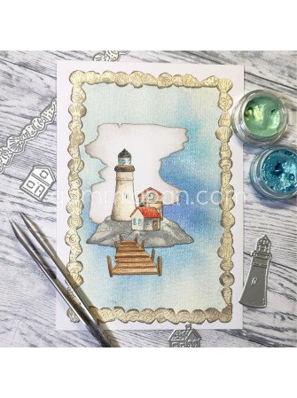 Phare et maisons de pêcheurs - Dies - Gummiapan