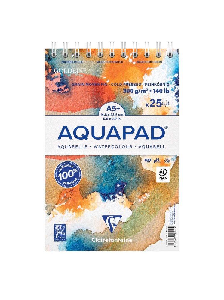 Aquapad - Papier aquarelle A5 - Clairefontaine