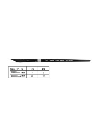 Pinceau "striper"en poils d'écureuil et filaments synthétiques n°1/4 - Silver - Black Velvet
