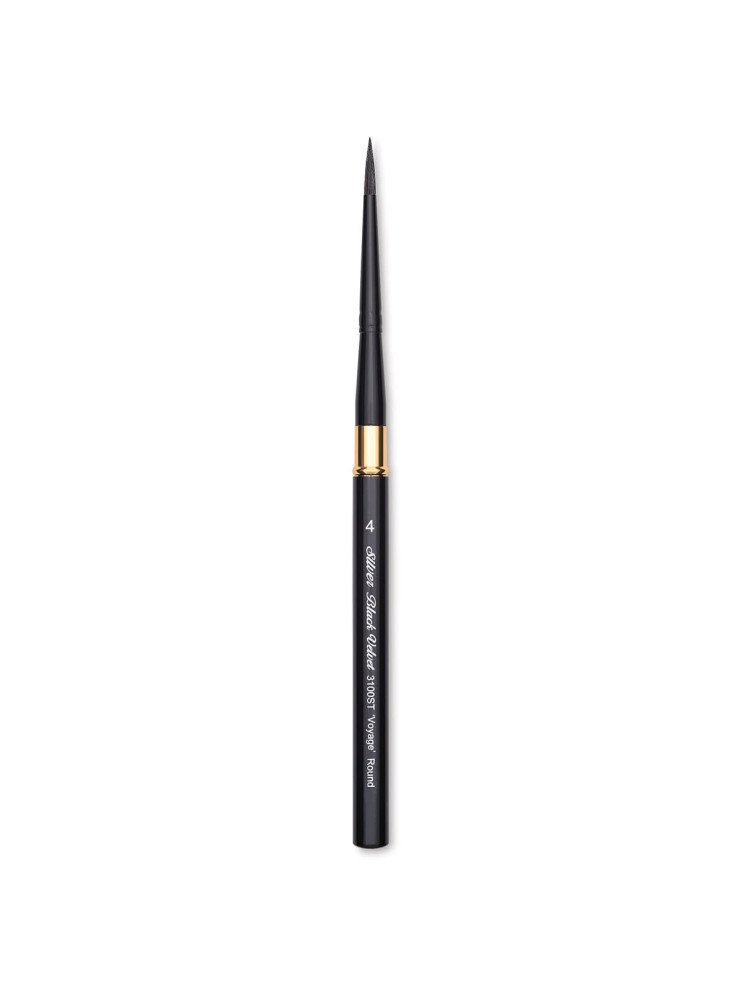 Pinceau rond de voyage en poils d'écureuil et filaments synthétiques n°4 - Silver Brush Limited - Black Velvet