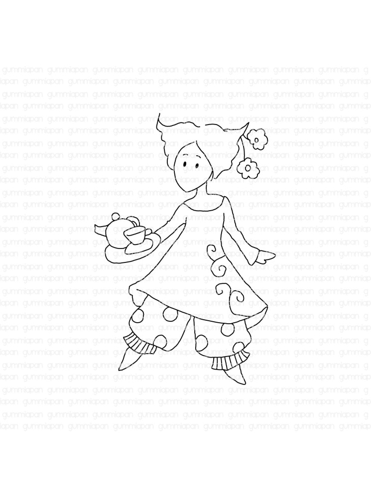 Minnie sert le thé - Tampon Cling - Gummiapan