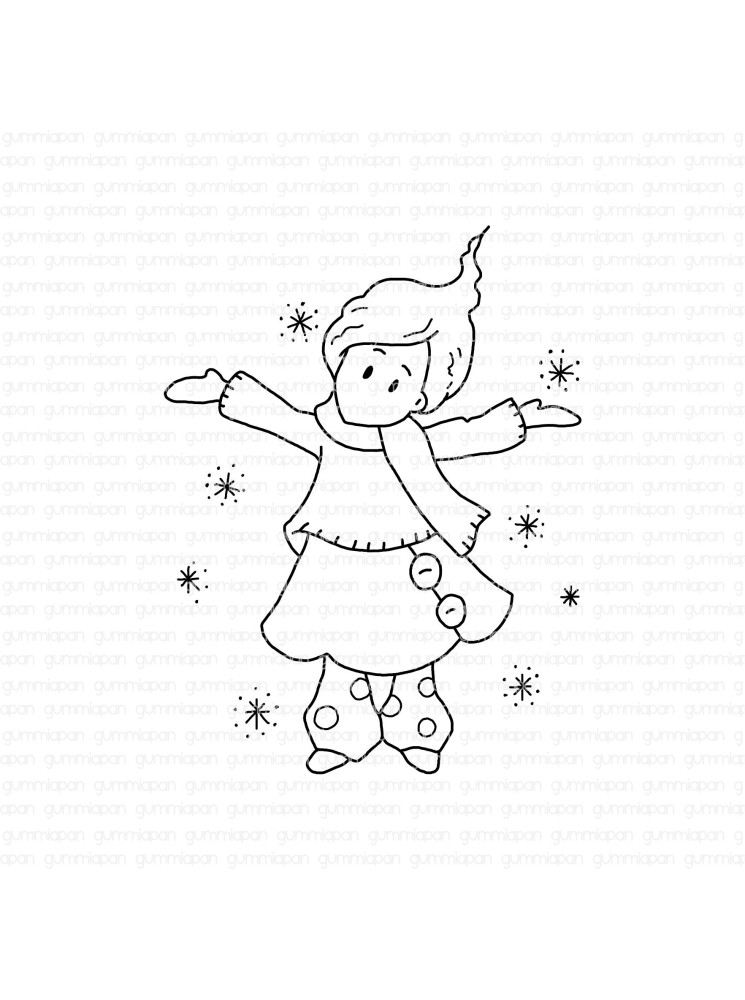 Minnie dans la neige - Tampon Cling - Gummiapan