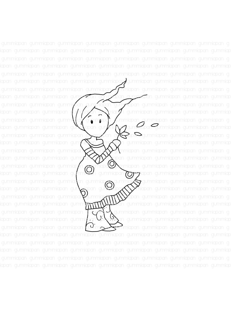 Minnie dans le vent - Tampon Cling - Gummiapan