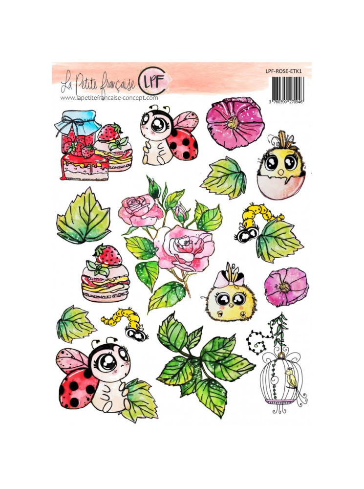 Planche 1 de dessins à découper - Collection "La vie en rose" - La petite Française