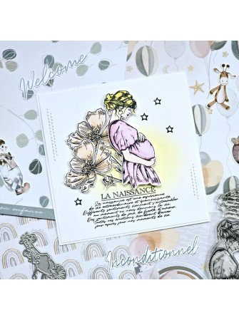 9 mois à t'attendre - Tampon clear - collection "Insouciance" - Lorelaï Design