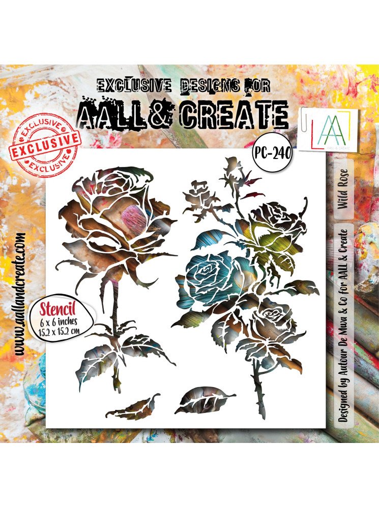 Stencil N°240 - Wild Rose - Collection "Ethereal Garden" - Aall & create
