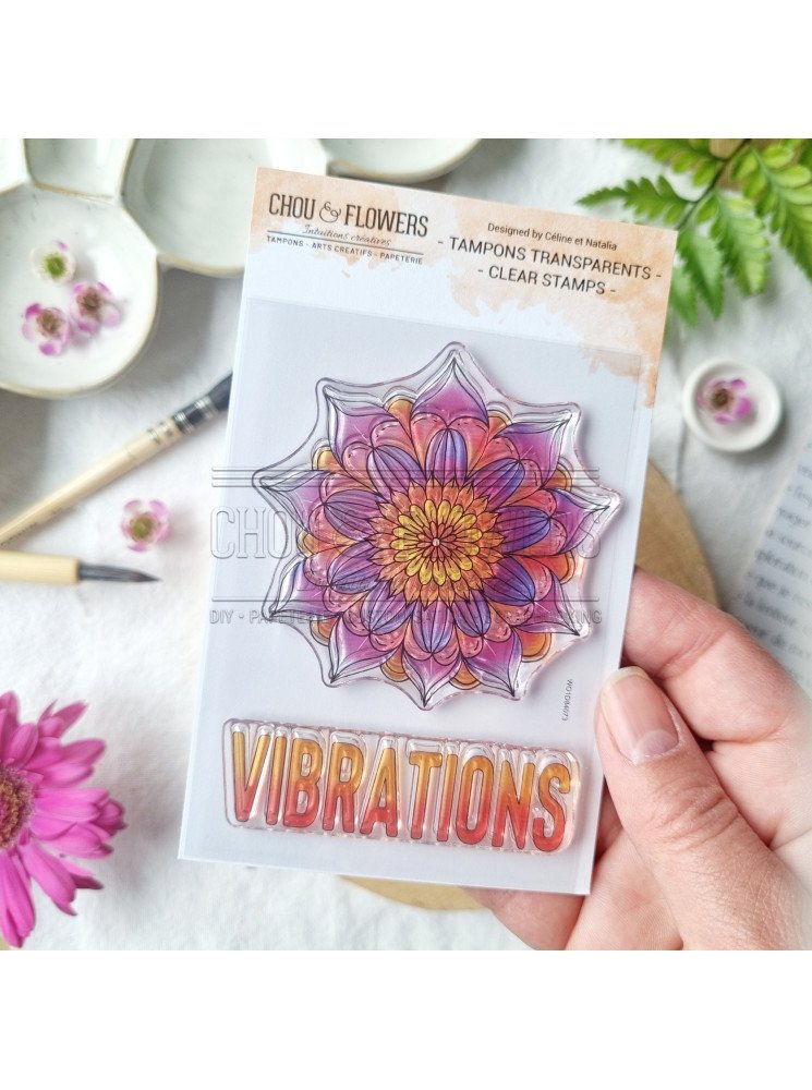 Tampon Clear - Fleur vibrations - Collection "Vibrations" - Chou & Flowers