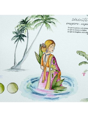 Tampon Clear - Fille indienne - Collection "Vibrations" - Chou & Flowers