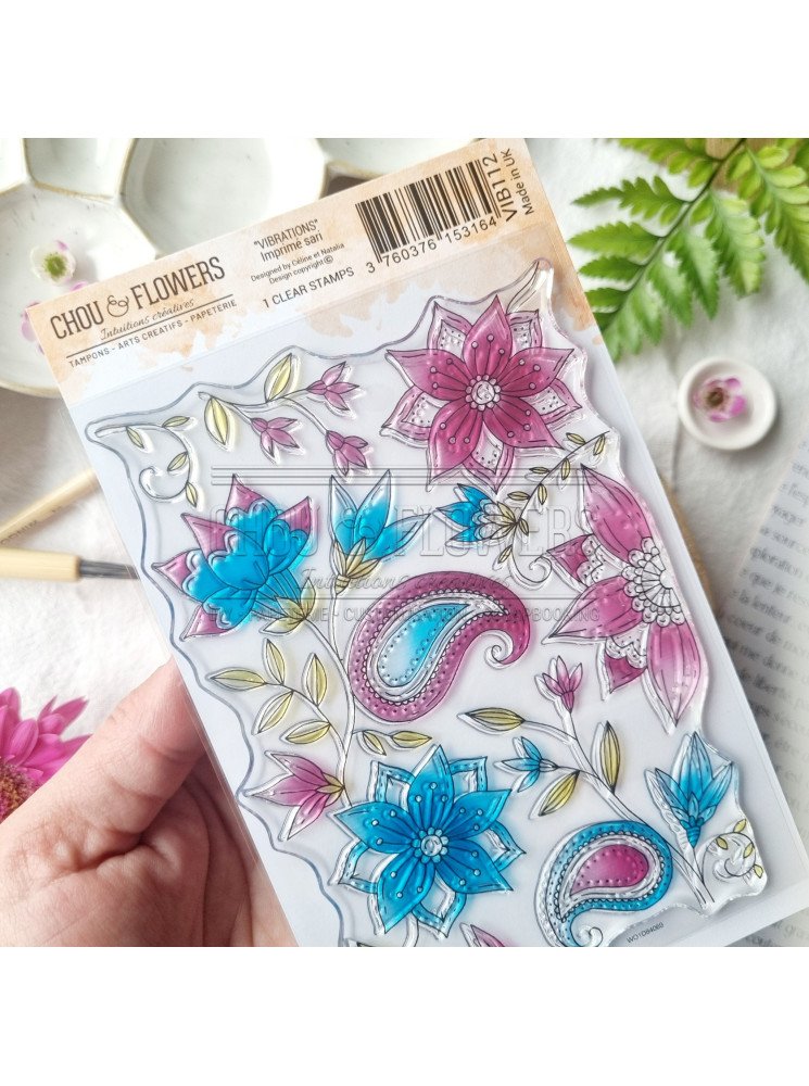 Tampon clear - Imprimé sari - Collection "Vibrations" - Chou & Flowers