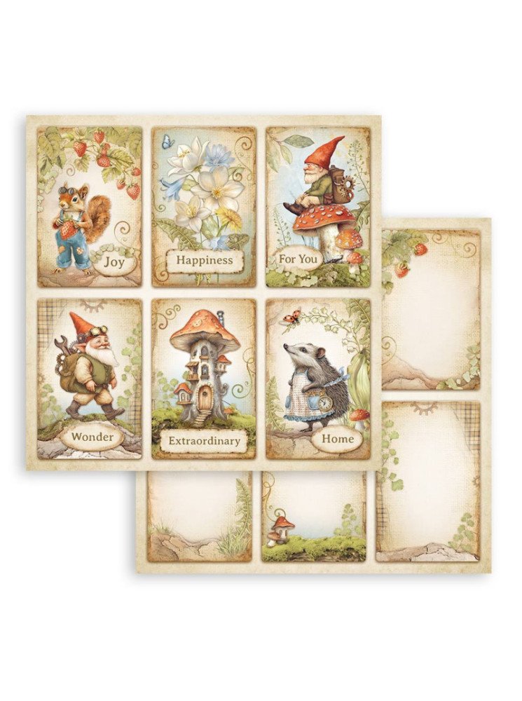 Feuille imprimée 6 cards - Collection "Hidden grove" - Stamperia