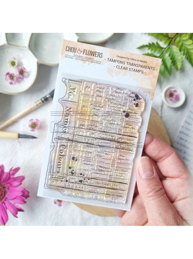 Tampon Clear - Fonds colours - Collection "Vibrations" - Chou & Flowers