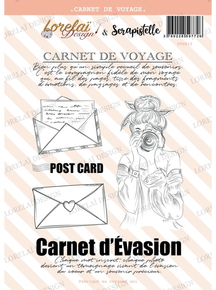 Carnet de voyage - Tampon clear - collection "Carnet d'évasion" - Lorelaï Design