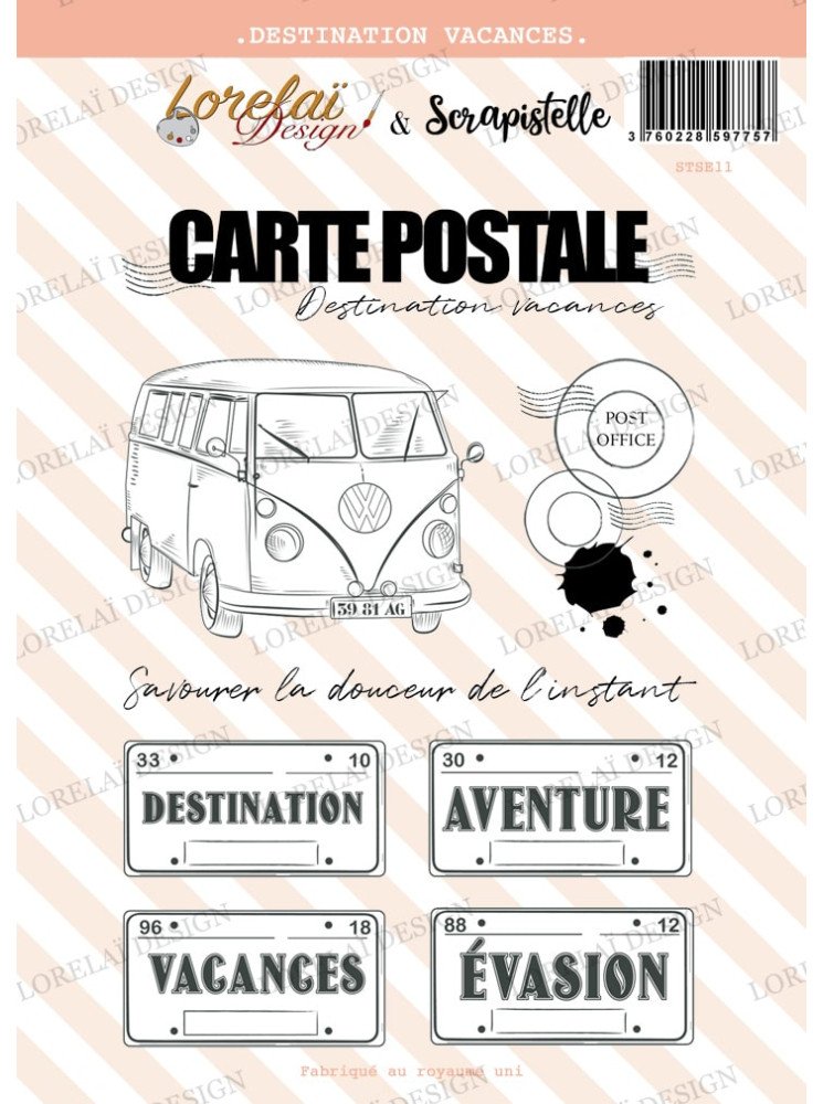 Destination vacances  - Tampon clear - collection "Carnet d'évasion" - Lorelaï Design