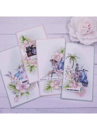 Carte postale - Tampon clear - collection "Carnet d'évasion" - Lorelaï Design