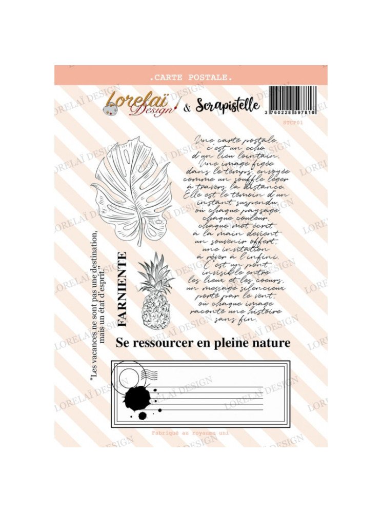Carte postale - Tampon clear - collection "Carnet d'évasion" - Lorelaï Design