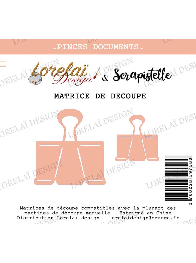 Pinces documents - Dies - Collection "Carnet d'évasion" - Lorelaï Design