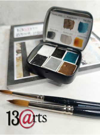 Petite palette de 6 aquarelles - watercolor - Black Velvet - 13 @rts