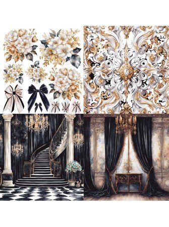 Pack papiers  - Collection "Black Velvet" - 13 @rts