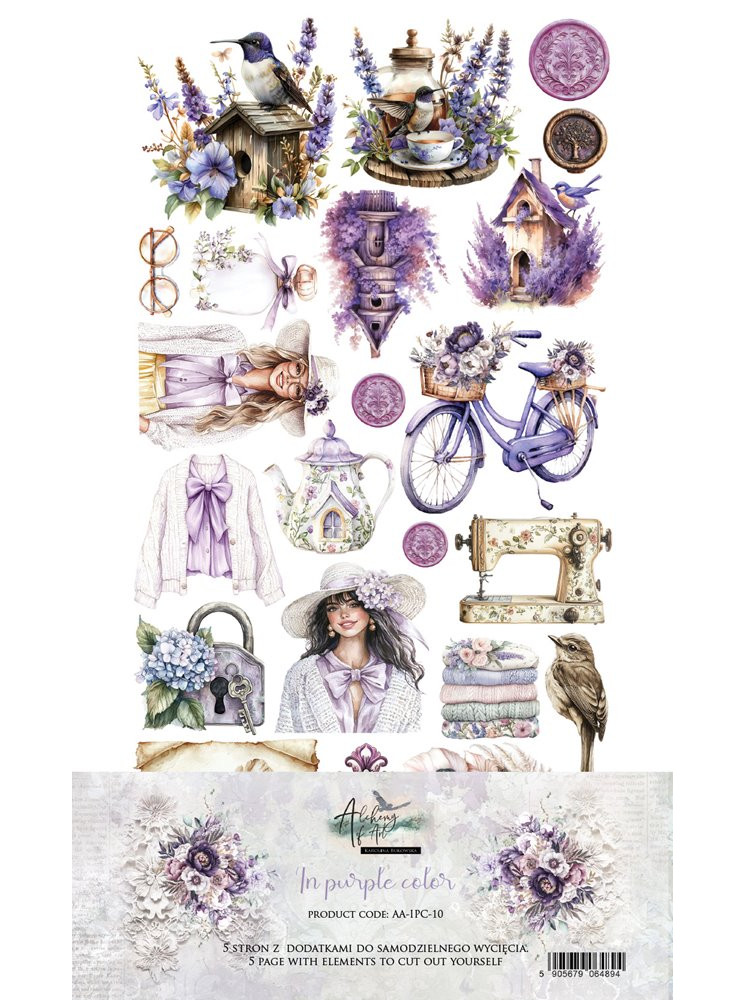 Pack de décors à découper - Collection "In purple color" - Alchemy of Art