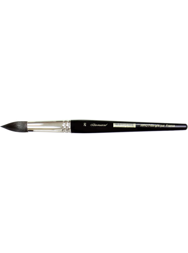 Pinceau rond en poils d'écureuil n°20 - 39RO Petit-Gris Pur - Léonard