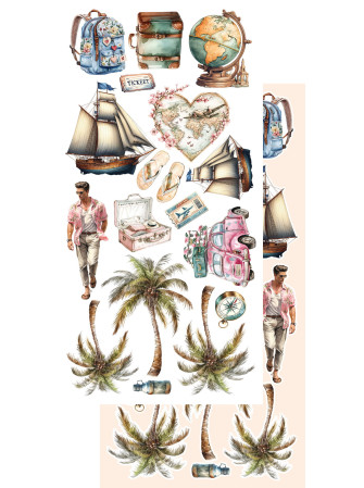 Pack de décors à découper  - Collection  "Memories from the trip"  - Alchemy of Art