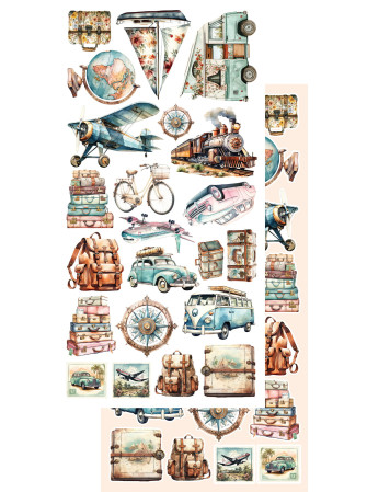 Pack de décors à découper  - Collection  "Memories from the trip"  - Alchemy of Art