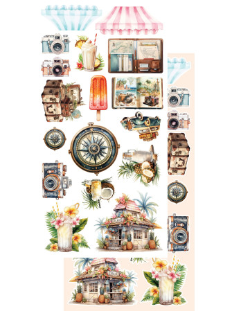 Pack de décors à découper  - Collection  "Memories from the trip"  - Alchemy of Art