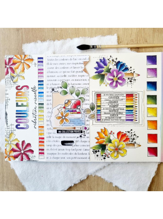 Tampon Clear - Crayon fleuri - Collection "Vibrations" - Chou & Flowers