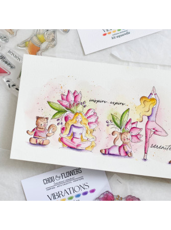 Tampon clear - Les chatons yoga - Collection "Vibrations" - Chou & Flowers