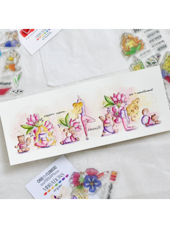 Tampon clear - Les chatons yoga - Collection "Vibrations" - Chou & Flowers