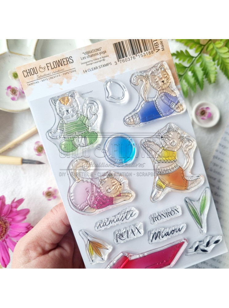 Tampon clear - Les chatons yoga - Collection "Vibrations" - Chou & Flowers