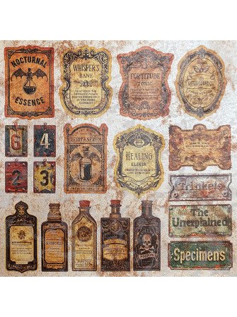 Pack de papiers Deluxe perlés 15 x 15 cm - Collection "Cabinet of Curiosities - Ciao Bella