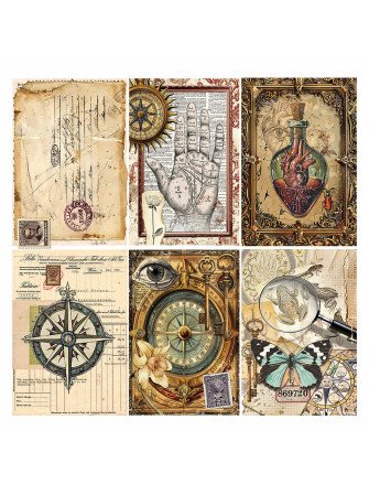 Pack papiers vellum 15 x 15 cm - Collection "Cabinet of Curiosities" - Ciao Bella