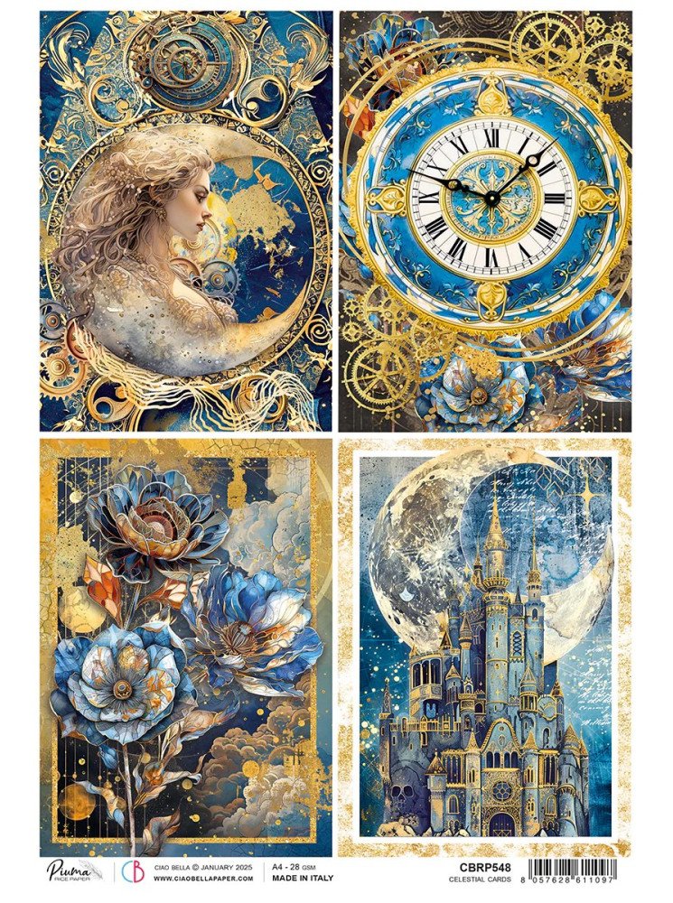 Feuille de riz - Cards - Collection "Celestial" - Ciao Bella