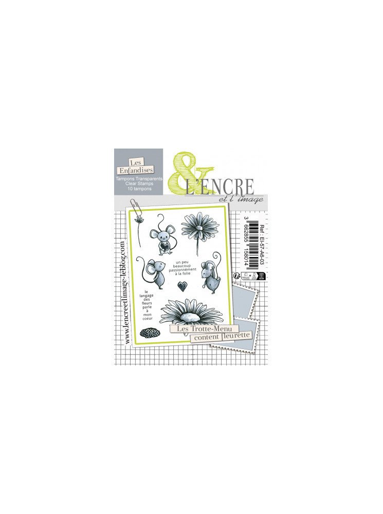 Les Trotte-Menu content fleurette - Tampon clear - Collection 57 "Capsule avril 2025" - L'Encre & l'Image