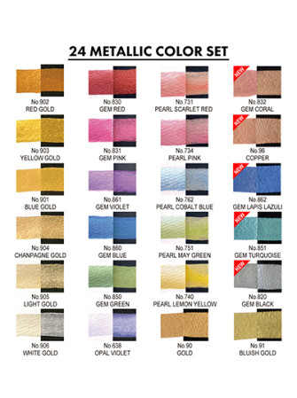 Aquarelles japonaises - Gansai Tambi 24 godets - Métallisées - Kuretake