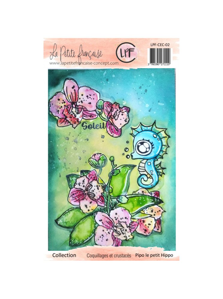 Pipo le petit Hippo - Tampon clear - Collection "Coquillages et Crustacés" - La Petite Française