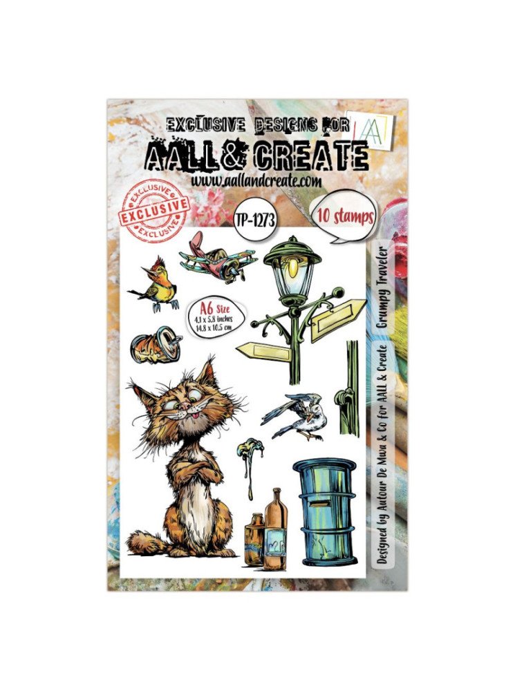 Tampon clear N° 1273 : Grumpy Traveler - Collection "Streetwise Snouts" - Aall & Create