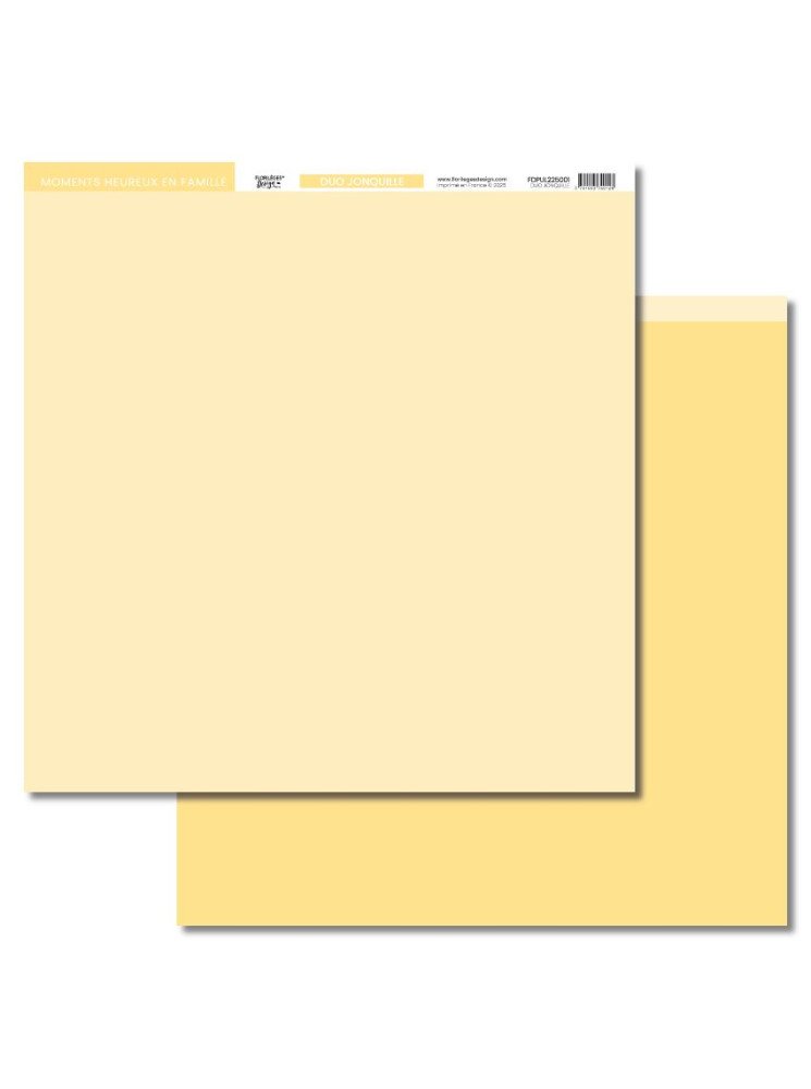 Papier Uni - Duo jonquille - Collection "Farandole" - Florilèges